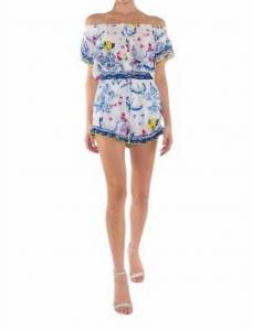 Шорты Кэндис в синих греческих птицах TAJ by SABRINA CRIPPA