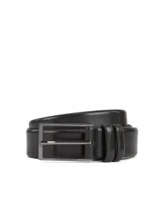 Мужской кожаный ремень черный Boss
