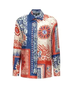 Блузка с принтом в виде синей банданы, женская Roberto Cavalli, мультиколор