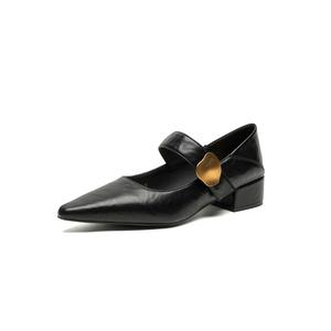 Туфли Мэри Джейн на массивном каблуке 2 см женские JOSINY, Black