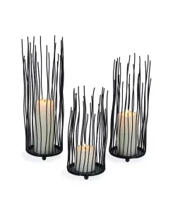 Набор из 3 подсвечников из ивового железа Danya B, black