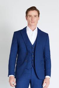 Синий костюм с приталенным жакетом MOSS, синий