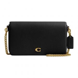 COACH Кожаная сумка через плечо миниатюрная женская черная