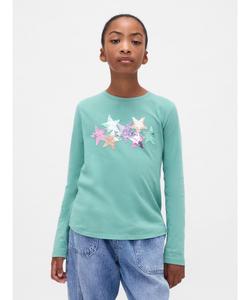 (K) Детская футболка с графическим принтом и пайетками Flippy