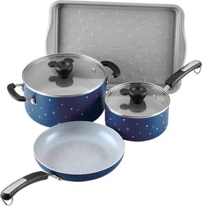 Набор посуды для приготовления Farberware Disney Bon Voyage с Микки Маусом с антипригарным покрытием, 8 предметов, синий