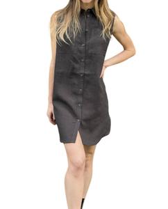 Черное платье-рубашка без рукавов Oat New York