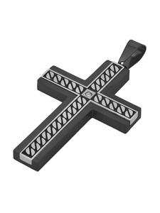 Adeliás Женский кулон - крест из нержавеющей стали с серебряными стразами