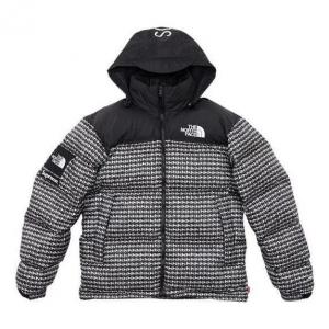 Куртка x the north face studded nuptse jacket 'black white' Supreme, черный