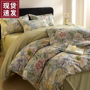 LUOLAI HOME Комплект постельного белья 1,5 спальный, 4 предмета, с пододеяльником 200x230 см, простыня, цвет Fanny