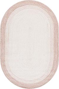 Ковер SAFAVIEH, 183 x 244 см, Washable Rug Braided Collection - овальный, Ivory & Beige, ручной работы, для помещений и улицы, устойчивый к погодным условиям, идеально для патио, гостиной, прихожей, столовой (BRA283B)