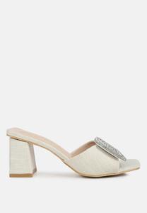 Босоножки без застежек, украшенные стразами naflah London Rag, цвет natural