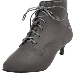 Женские ботильоны Bellirala с каблуком-кошачьей пяткой, шнуровкой, зауженным носком и искусственной замшей, Grey