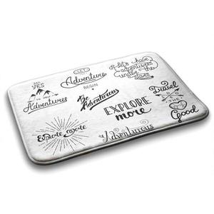 Коврик для ванной Tulup Abenteuer Motivation, 90x1x90 см, белый