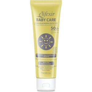 Уход за ребенком Солнцезащитный крем для младенцев и детей Увлажняющий питательный водостойкий солнцезащитный крем УФ/УФ/ИК-А 100% минеральные фильтры Желтый, E'Lifexir