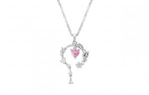 Элегантное колье для женщин в стиле минимализм VIVIWELL, серебристо-розовый