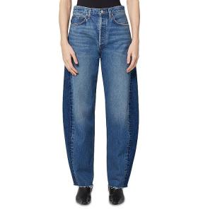 AGOLDE Джинсы Luna с завышенной талией и зауженными краями (сплит), синий