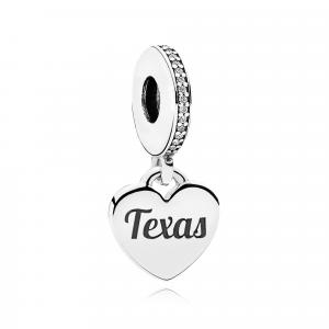 Подвеска в форме сердца с техасским флагом Pandora