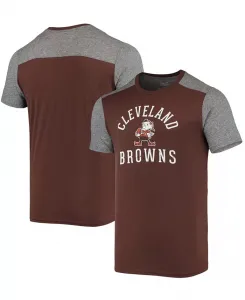Мужская футболка Cleveland Browns Gridiron Classics Field Goal Slub коричневого и серого меланжевого цветов Majestic