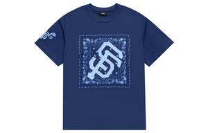 Футболка с втачными рукавами унисекс темно-синяя MLB