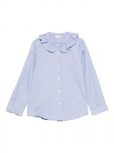 Блузка с оборчатым воротником Il Gufo, синий