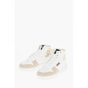 JEANS COUTURE Высокие кеды MEYSSA из кожи и ткани с Versace, White