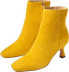 Женские удобные ботильоны FSJ с молнией, средний каблук, квадратный носок, классические, легко надеваются, офисные ботинки, размер 4-15 США, Gold