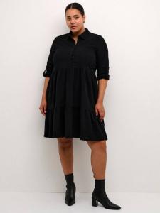 Собранное платье-рубашка а-силуэта от nana KAFFE Curve, глубокий черный