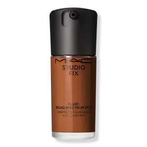Тональный крем Studio Fix Fluid SPF15 с матирующим эффектом и контролем жирности кожи на 24 часа. MAC, NW46 (auburn with red undertones for dark skin)