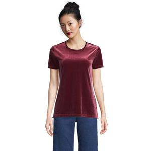 Женский бархатный топ с круглым вырезом Lands End Lands' End, цвет Rich Burgundy