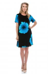 Платье длиной до колена с короткими рукавами Truedames, бирюзовый