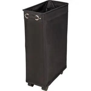 Корзина для белья WENKO «Corno», черная, с четырьмя плавно вращающимися колесами, черный