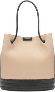 Женская сумка-тоут Calvin Klein Ash - North/South, веганская кожа, 2 кармана, Natural/Black Canvas