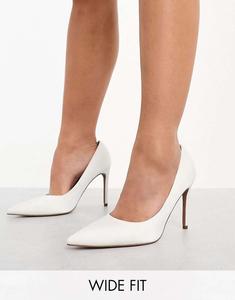 Туфли-лодочки цвета слоновой кости на высоком каблуке с острым носом ASOS Paphos