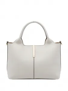 Шоппер из кожи с регулируемым ремнем TOD'S, бежевый