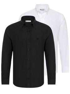 Повседневная рубашка Dandalo Regular fit Button Up Shirt, черный/белый