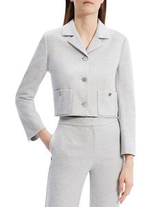 Куртка с заплатками Theory Boxy Crop, серый