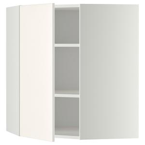 Угловой настенный шкаф с полками, белый/белый цвет «Веддинге», 68x80 см. IKEA Metod
