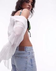 Джинсы свободного кроя прямого кроя со средней посадкой в винтажном выбеленном цвете Topshop