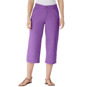 Женщина в женских идеальных капри больших размеров с 5 карманами и эластичной спинкой Woman Within, цвет Pretty Violet