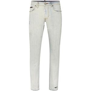 Потертые джинсы super straight PHILIPP PLEIN, светло-голубой