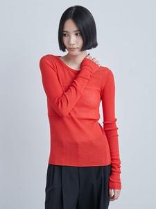 Прозрачная ребристая футболка с круглым вырезом NT Miesrohe, цвет Red[046]