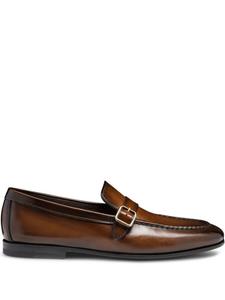 Лоферы с пряжкой Santoni, коричневый