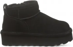 Детские ботинки BEARPAW Retro Shorty | 3” замшевые слипоны | Подкладка из шерстяной смеси | Зимние ботинки для дома и улицы, черный