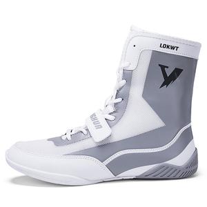 Мужские кроссовки с высоким берцем, амортизирующие, противоскользящие, износостойкие LOKWT, White Gray