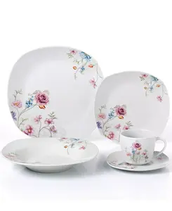 Маленький квадратный набор столовых приборов с цветочным узором, 20 предметов Lorren Home Trends, multi