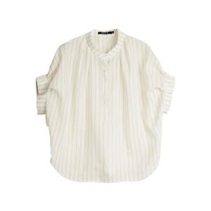 ELLE Рубашка женская в полоску со стойкой