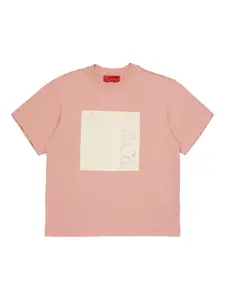 Футболка с принтом логотипа Max&Co. Kids, розовый