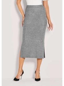 MADELEINE Элегантная юбка меланжевого цвета с узором «косичка» графитового/меланжевого оттенка