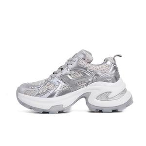 Амортизация, дышащие, легкие низкие классические массивные кроссовки women's Medd, серебро