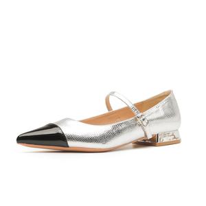 Туфли Мэри Джейн на массивном каблуке для женщин TATAYA, Silver